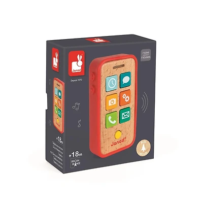 Janod • Sound Telephone • Music Toy for Toddlers and Kids • From 18 Months to 3 Years • J05334