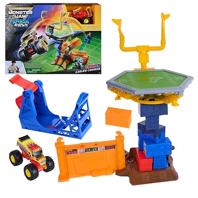 Monster Jam Smash & Bash Crash Course Playset, 16" Tower with 1:64 Monster Truck for Kids Ages 3 and up