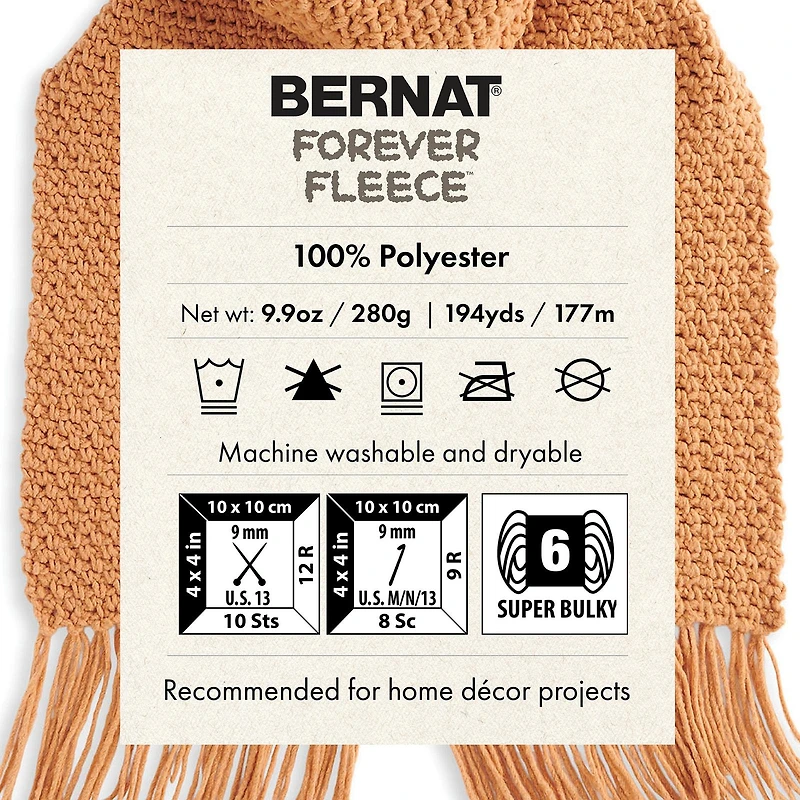 Bernat® Forever Fleece™ Yarn, Polyester #6 Super Bulky, 9.9oz/280g