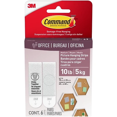 Command 10 lb White Picture Hanging Strips, 6 Pairs