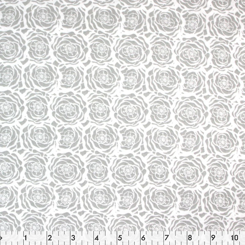 FABRIC CREATIONS Cotton Fat Quarter 45 × 53 cm (18 × 21 in) Grey Floral, 18x21