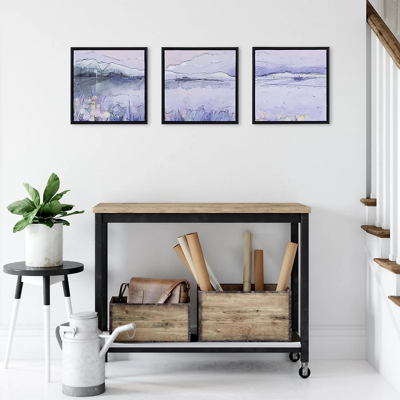 Ensemble de toiles artistiques encadrées Sentra Purple Landscape