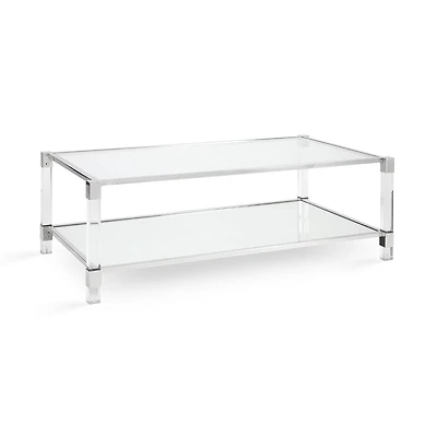 Home Gear Table Basse Rectangulaire Argentée avec Pieds en Acrylique