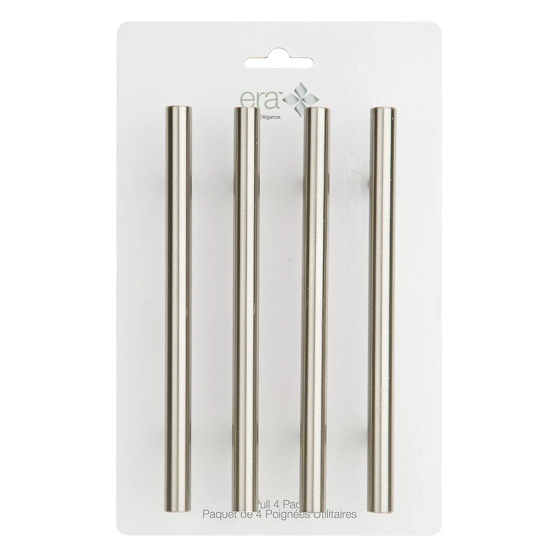 Era Round Pull Cabinet Handles 4-pack, Satin Nickel