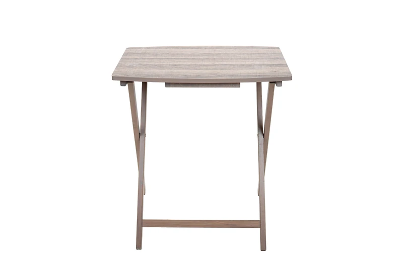Mainstays Single Folding XL Oversized Tray Table Set, Rustic Gray