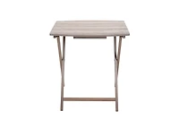 Mainstays Single Folding XL Oversized Tray Table Set, Rustic Gray