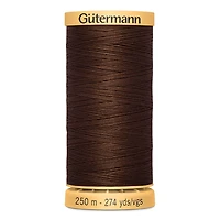 GÜTERMANN Cotton 50wt Thread, 250 m (273.4 yd), Black, Strong & Lustrous for Sewing