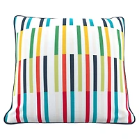 HOMETRENDS 16" x 16" Bright Stripes Outdoor Toss Cushion, Fade Resistant
