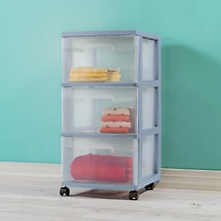 Sterilite 3 Drawer Cart, Light Blue