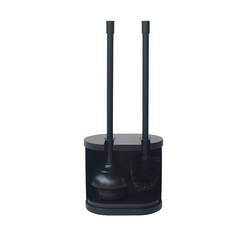 Better Homes & Gardens Toilet Bowl Brush Plunger Set, Black