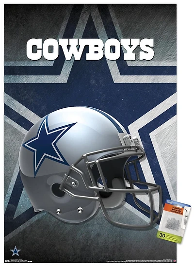 NFL Dallas Cowboys - Helmet 16 Wall Poster, 22.375" x 34" Framed