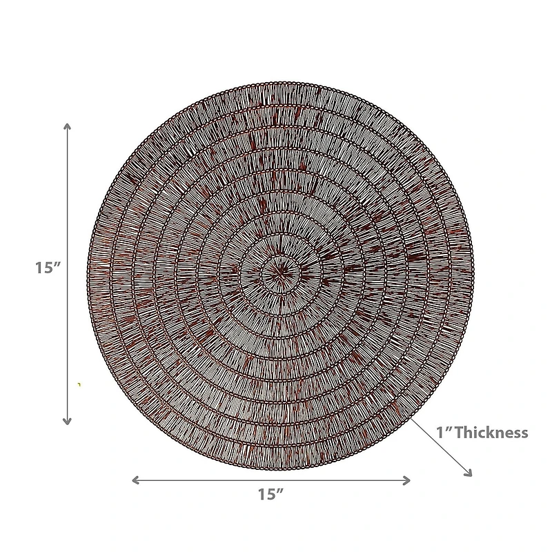 Round Pvc Lace Placemat Brown - Set of 12