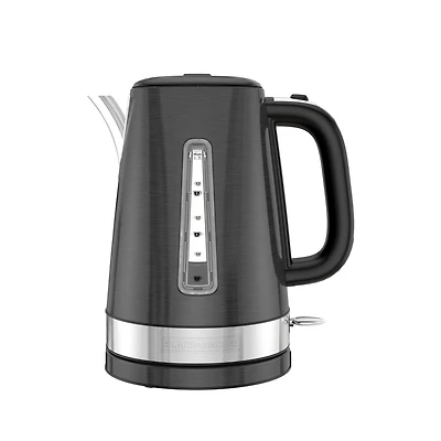 Rapid Boil 1.7L Electric Cordless Kettle, in Black Stainless Steel