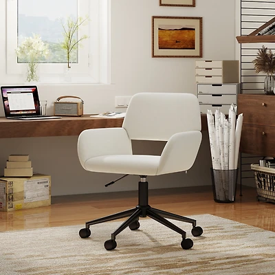 Chaises de bureau ergonomiques Homy Casa pour salle de réunion et bureau à domicile, tissu beige