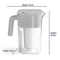 Pichet filtrant Culligan avec technologie ZeroWater de tasses avec filtre à eau avancé à 5 étapes