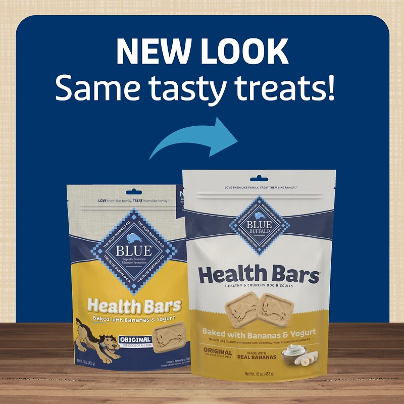Blue Buffalo Health Bars Crunchy Dog Biscuits, Bananas & Yogurt Dog Biscuits
