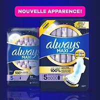 Always Maxi Overnight Pads with Wings for Women, Size 5, Extra Heavy Overnight Absorbency, Unscented