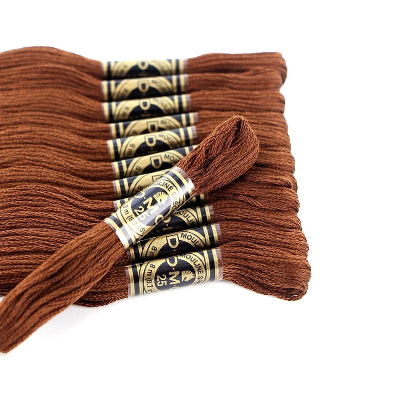 DMC 6-Strand Cotton Embroidery Floss, 8 m (8.7 yd), Brown