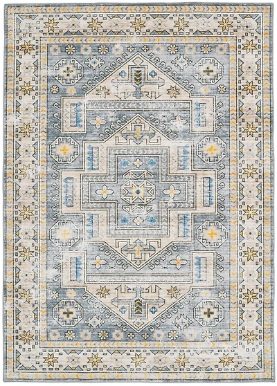 Tapis d'appoint lavable Parson 3 pi x 5 pi gris et beige