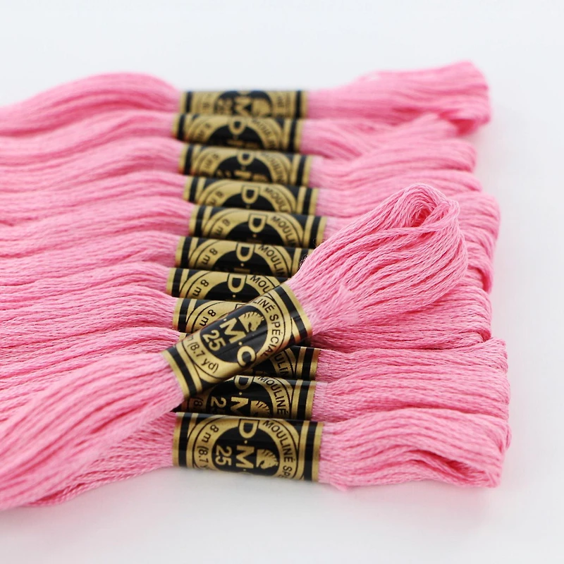 DMC Pink Cotton 6-Strand Embroidery Floss Skein, 8 m (8.7 yd)