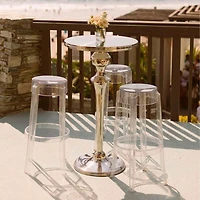 Heavenly Collection Clear Plastic Bar Stool SET OF 2