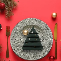 Assiette De Présentation (Paillettes) (Champagne) (33 Cm) - Lot De 12