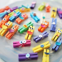 TINY HANDS Wooden Clothespins, 100 pcs - 47.6 × 6.35 × 9.5 mm (0.37 in), Age 3+, 4.8 cm (1.88 in), 100pcs