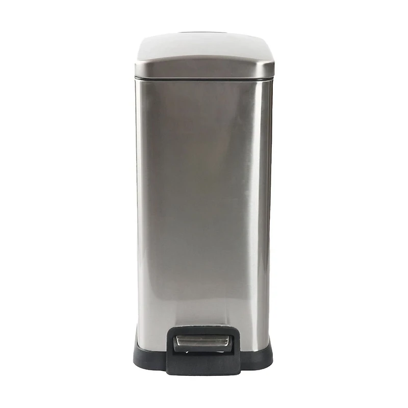 Hometrends 15 Liter Stainless Steel Hands Free Bathroom Trash Can, Durable Foot Pedal, Fingerprint-proof stainless steel finish Wastebasket