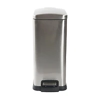 Hometrends 15 Liter Stainless Steel Hands Free Bathroom Trash Can, Durable Foot Pedal, Fingerprint-proof stainless steel finish Wastebasket