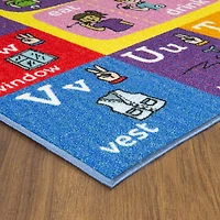 KC Cubs Playtime Collection ABC Alphabet ASL Sign Language Educational Learning & Game Area Rug Carpet for Kids and Children Bedrooms and Playroom