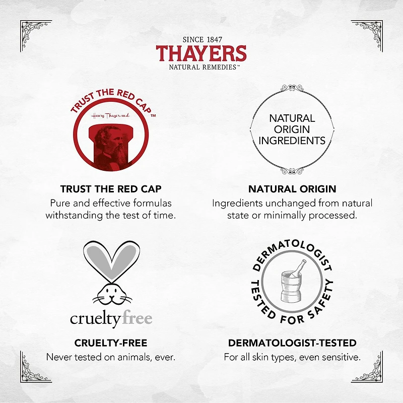 THAYERS Tonique Visage Non Parfumé Pétale de Rose Sans alcool formule à l'hamamélis et à l'aloès Format voyage 89ml