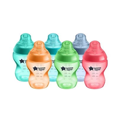 Tommee Tippee Closer to Nature Fiesta Baby Bottles, 6x9oz Bottles