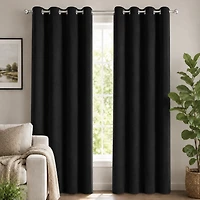 SOLARVEIL Velvet Drapery Panel Pair with Magnetic Closure 84x37" Black