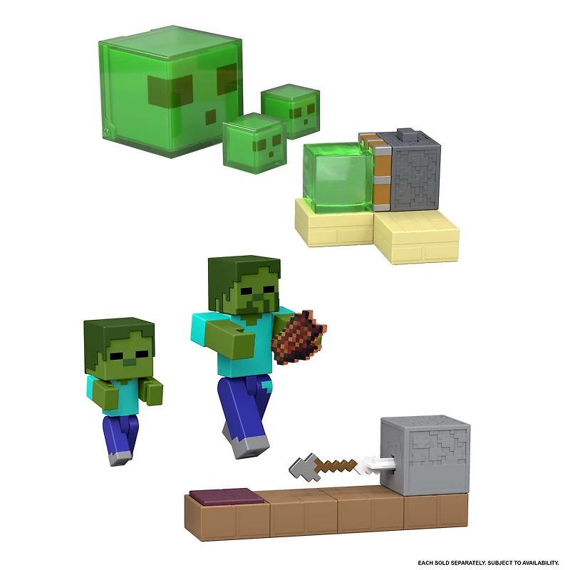 Minecraft Redstone Charged Action Figure & Mechanism Set, 3.25-inch Scale Toys (Characters May Vary)