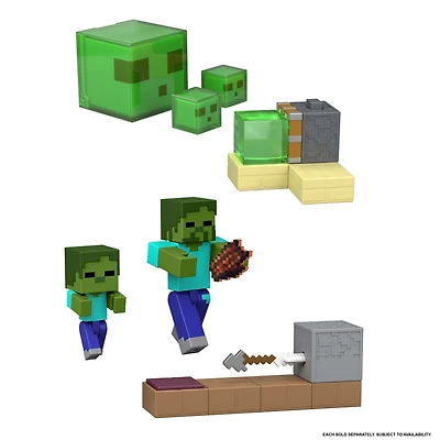 Minecraft Redstone Charged Action Figure & Mechanism Set, 3.25-inch Scale Toys (Characters May Vary)