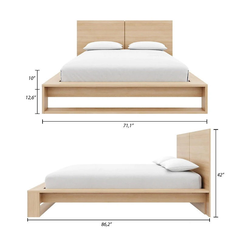 Audrey Queen Size with Headboard and Slatted Bedframe