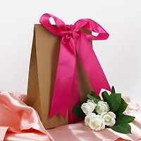 UNIQUE CREATIV Satin Ribbon 25 mm (0.98 in) × 5.5 m (⅞ in × 6 yd), Shock Pink, 5.49 m (18 ft)