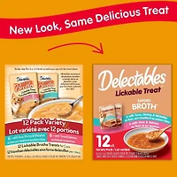Delectables Lickable Treat Broth Variety 12 Pack for Cats