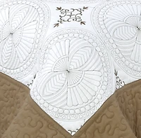 Marina Decoration Embroidered Stitching Coverlet Bedspread Ultra Soft Solid Bedding Summer Quilt Set with Quilted Sham