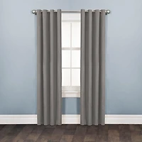 Mainstays Faux Suede 84" Drapery Grommet Window Curtains Panel, Charcoal