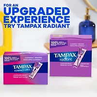 Tampax Tampons Pearl Compacts, avec Tresse LeakGuard & Applicateur Extensible, Absorption Super, Applicateur Extensible Compact, Non Parfumés
