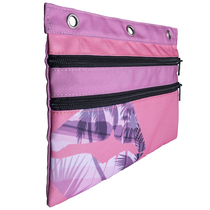 Pen+Gear Binder Pouch, 2 Zipper, Pink