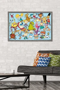 Nickelodeon Characters Wall Poster, 14.725" x 22.375" Framed