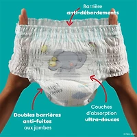 Pampers Couches - Swaddlers 360° - Taille 4, jusqu'à 100 % Anti-Fuites, Coupe Confortable et Sèche, Languettes Faciles à Enlever pour un Change Facile, Couche à Enfiler