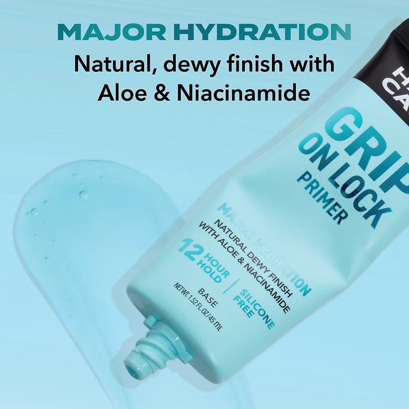 Hard Candy Grip On Lock Water-based 12-Hour Face Primer, Hydrating, Aloe Vera, Niacinamide