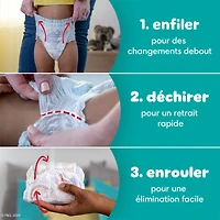 Pampers Couches - Swaddlers 360° - Taille 4, jusqu'à 100 % Anti-Fuites, Coupe Confortable et Sèche, Languettes Faciles à Enlever pour un Change Facile, Couche à Enfiler