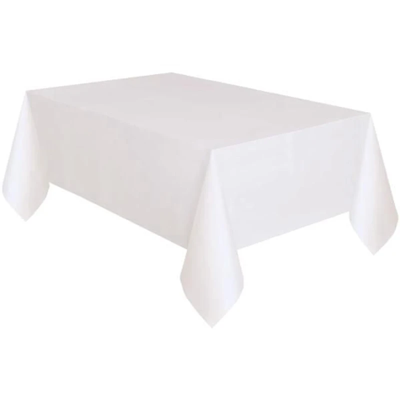 Nappes rectangulaires blanches opaques en plastique Unique Industries, lot de 3