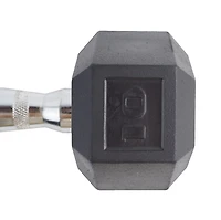 GoZone Rubber-Coated Hex Dumbbell – Black/Chrome