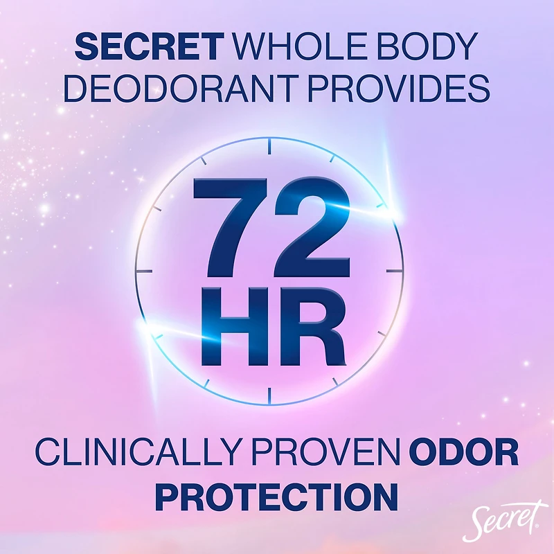 Secret Whole Body Stick Aluminum Free Deodorant for Women with notes of Peach & Vanilla
