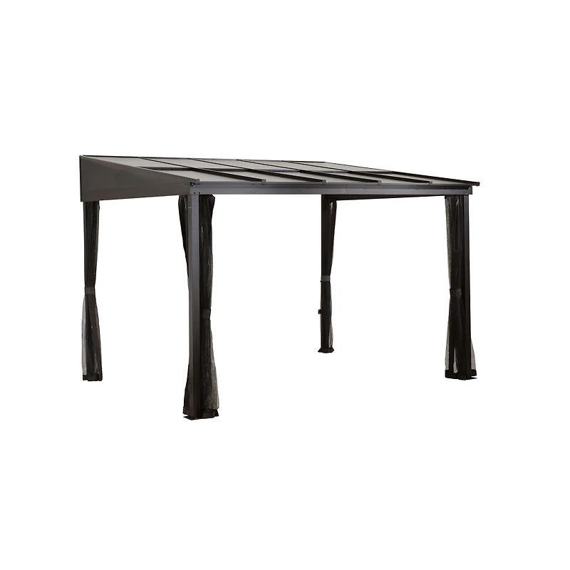 Sojag Pompano 10 x 10 x 8 ft Charcoal Wall Gazebo